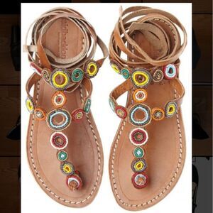 Laidback London Conroy Beaded Sandals size 39